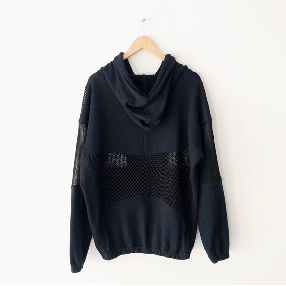 Black Mesh Hoodie, Made in Italy - Picture 3 of 10